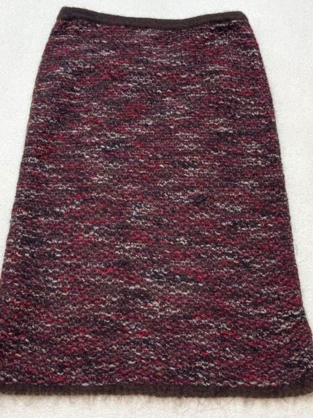 Max Mara Wool Blend Tweed Knit Midi Skirt S Made in Italy $675
